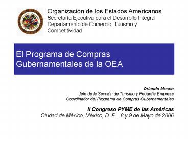 El Programa de Compras Gubernamentales de la OEA