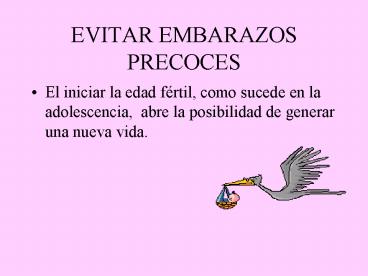 EVITAR EMBARAZOS PRECOCES