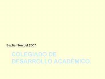 Colegiado de desarrollo acad