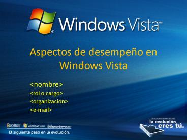 Aspectos de desempeo en Windows Vista