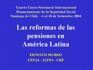 Las reformas de las pensiones en Amrica Latina