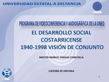 EL DESARROLLO SOCIAL COSTARRICENSE 19401998 VISIN DE CONJUNTO