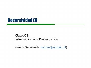 Recursividad I