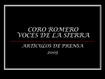 CORO ROMERO VOCES DE LA SIERRA