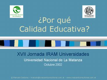 Por qu Calidad Educativa