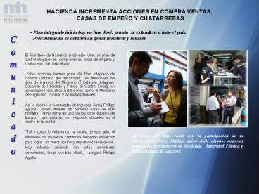 HACIENDA INCREMENTA ACCIONES EN COMPRA VENTAS, CASAS DE EMPE