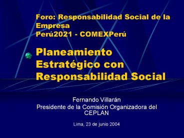 Foro: Responsabilidad Social de la Empresa Per