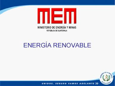 ENERGA RENOVABLE