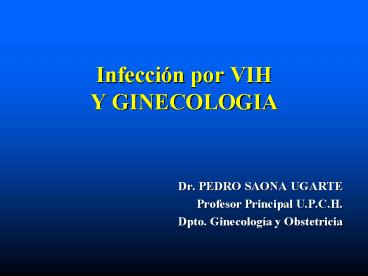 Infeccin por VIH Y GINECOLOGIA