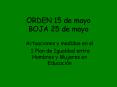 ORDEN 15 de mayo BOJA 25 de mayo PowerPoint PPT Presentation