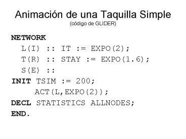 Animacin de una Taquilla Simple cdigo de GLIDER