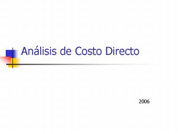 Anlisis de Costo Directo