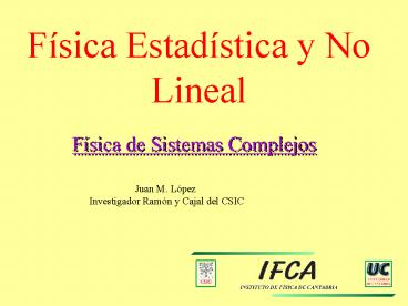Fsica Estadstica y No Lineal