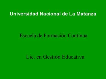 Universidad Nacional de La Matanza