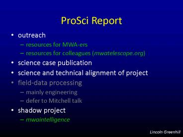 ProSci Report