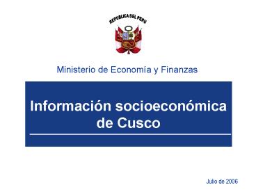 Informacin socioeconmica de Cusco