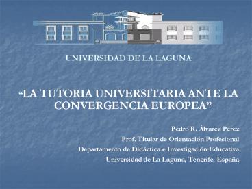 UNIVERSIDAD DE LA LAGUNA
