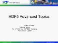 HDF5 Advanced Topics PowerPoint PPT Presentation