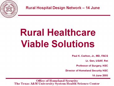 Paul K' Carlton, Jr', MD, FACS