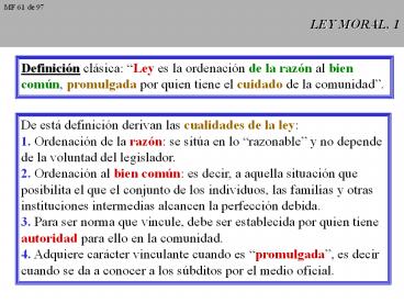 LEY MORAL, 1