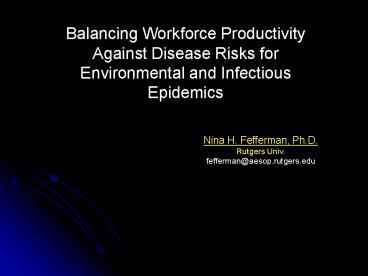 Nina H. Fefferman, Ph.D.