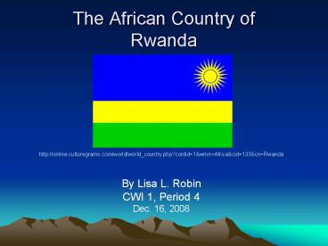The African Country of Rwanda