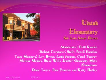 Uintah Elementary Salt Lake School District