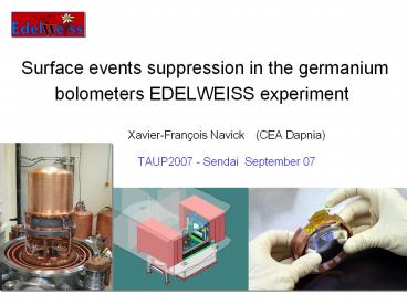 Surface events suppression in the germanium bolometers EDELWEISS experiment
