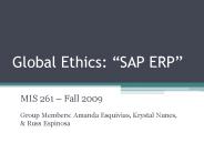Global Ethics: SAP ERP