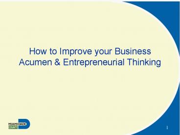 How to Improve your Business Acumen