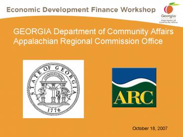GEORGIA Department of Community Affairs Appalachian Regional Commission Office