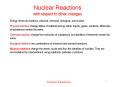 Nuclear Reactions with respect to other changes PowerPoint PPT Presentation