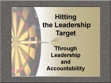 HSE Leadership and Accountability