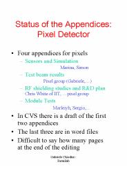 Status of the Appendices: Pixel Detector