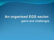 An organised EGS sector: