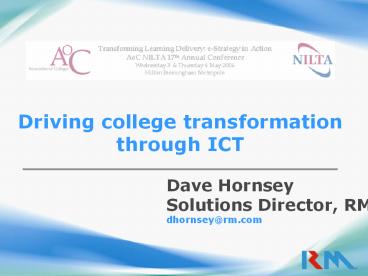Driving college transformation through ICT