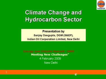Climate Change and Hydrocarbon Sector
