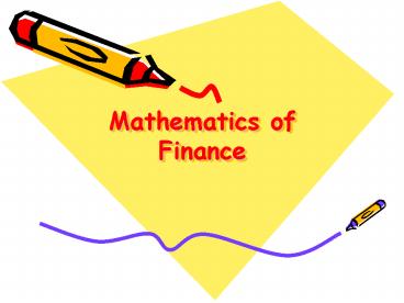 Mathematics of Finance