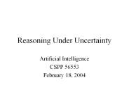 Reasoning Under Uncertainty