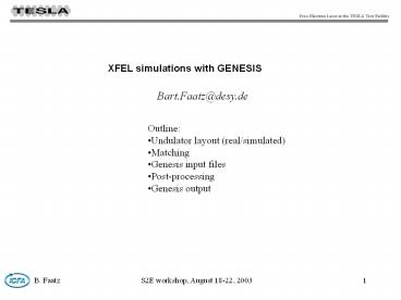 XFEL simulations with GENESIS