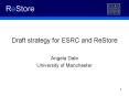 Draft strategy for ESRC and ReStore PowerPoint PPT Presentation