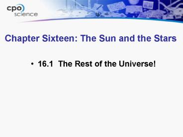 Chapter Sixteen: The Sun and the Stars
