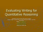Evaluating Writing for Quantitative Reasoning