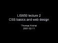 LIS650 lecture 2 CSS basics and web design PowerPoint PPT Presentation