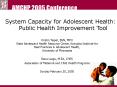 System Capacity for Adolescent Health: Public Health Improvement Tool PowerPoint PPT Presentation