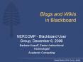 Blogs and Wikis in Blackboard PowerPoint PPT Presentation