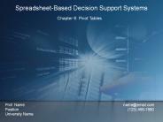 EIN 4905/ESI 6912 Decision Support Systems  Excel