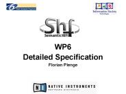 WP6 Detailed Specification Florian Plenge