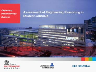 Assessment of Engineering Reasoning in Student Journals