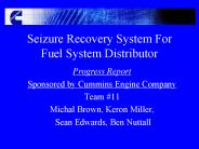 Seizure Recovery System For Fuel System Distributor